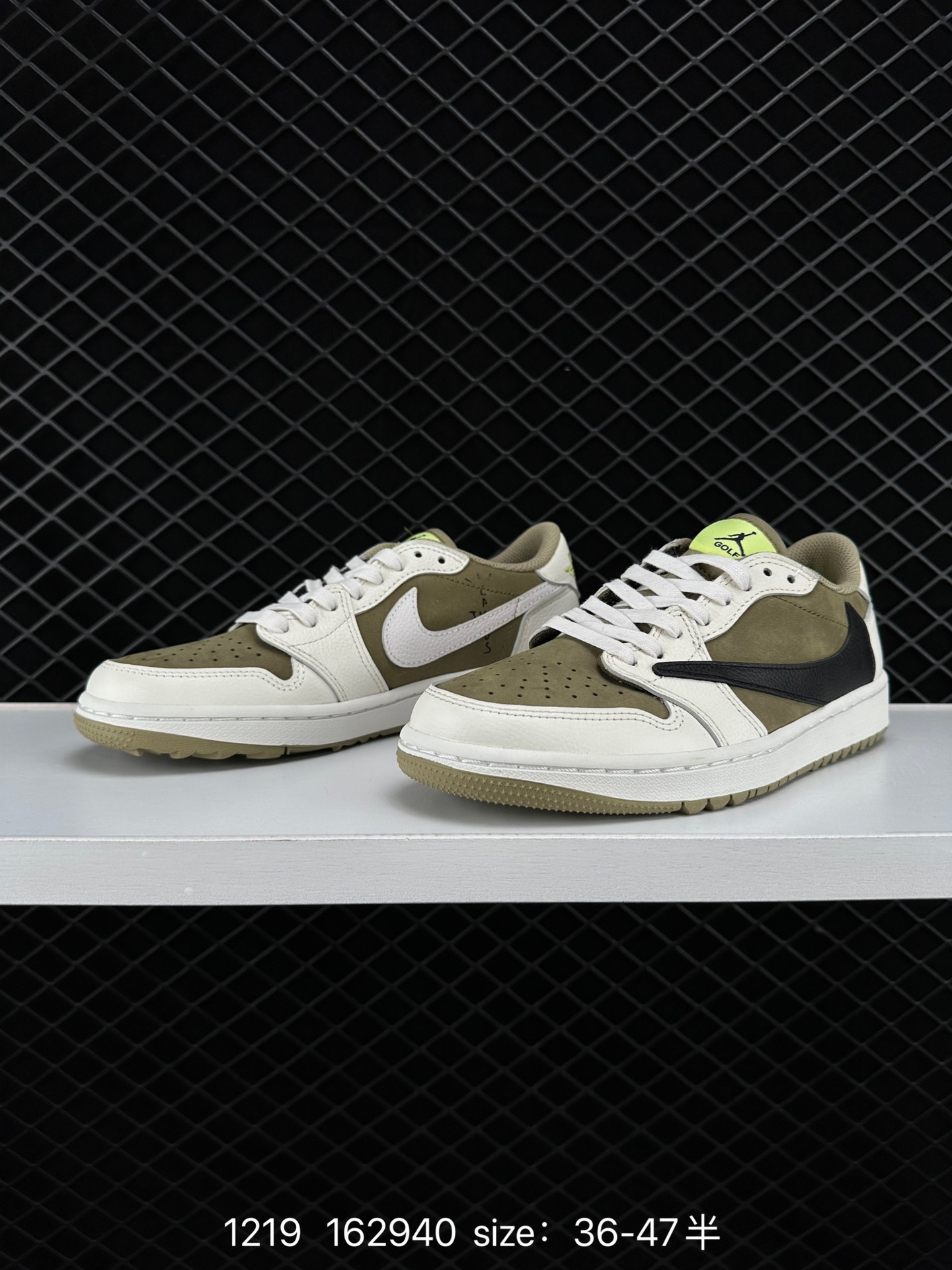 fragment design x Travis Scott x Nike Air Jordan 1 Low OG SP”Black/Green Toe“
